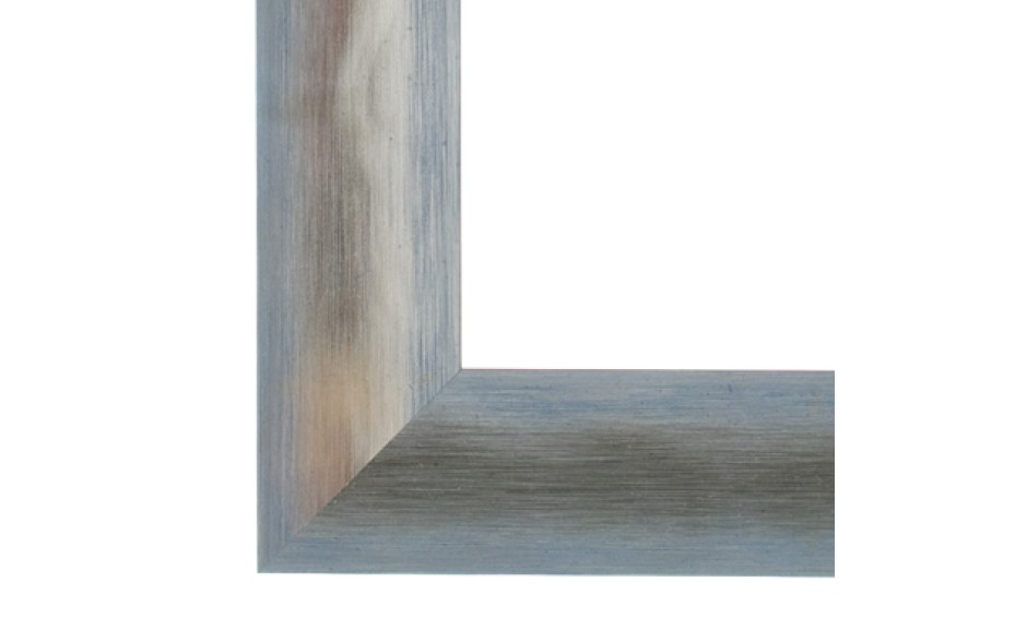 Zilver op blauw schilderijlijst van de serie MALTA in de kleur zilver