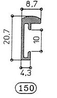 M150 Curved-line - Technische tekening